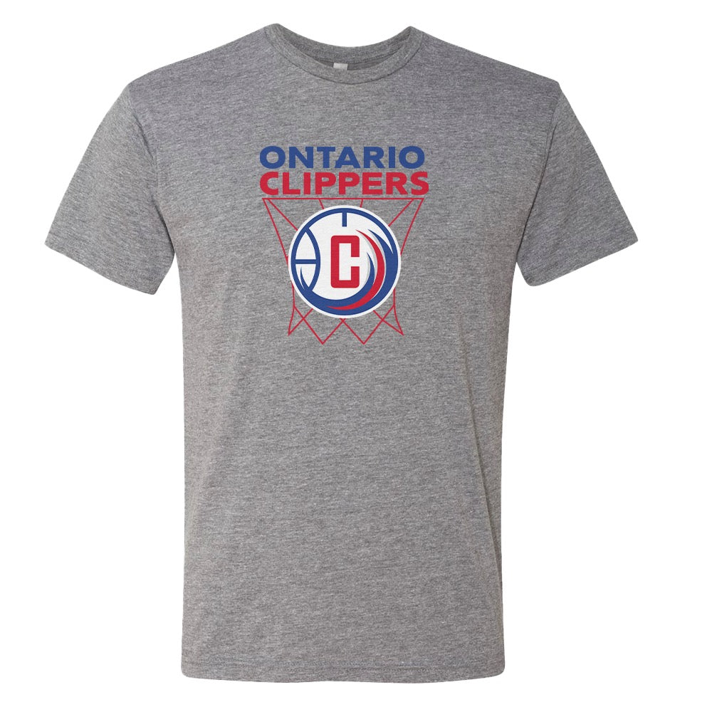 NBA G League Ontario Clippers Net Design Men's Tri-Blend T-Shirt-0