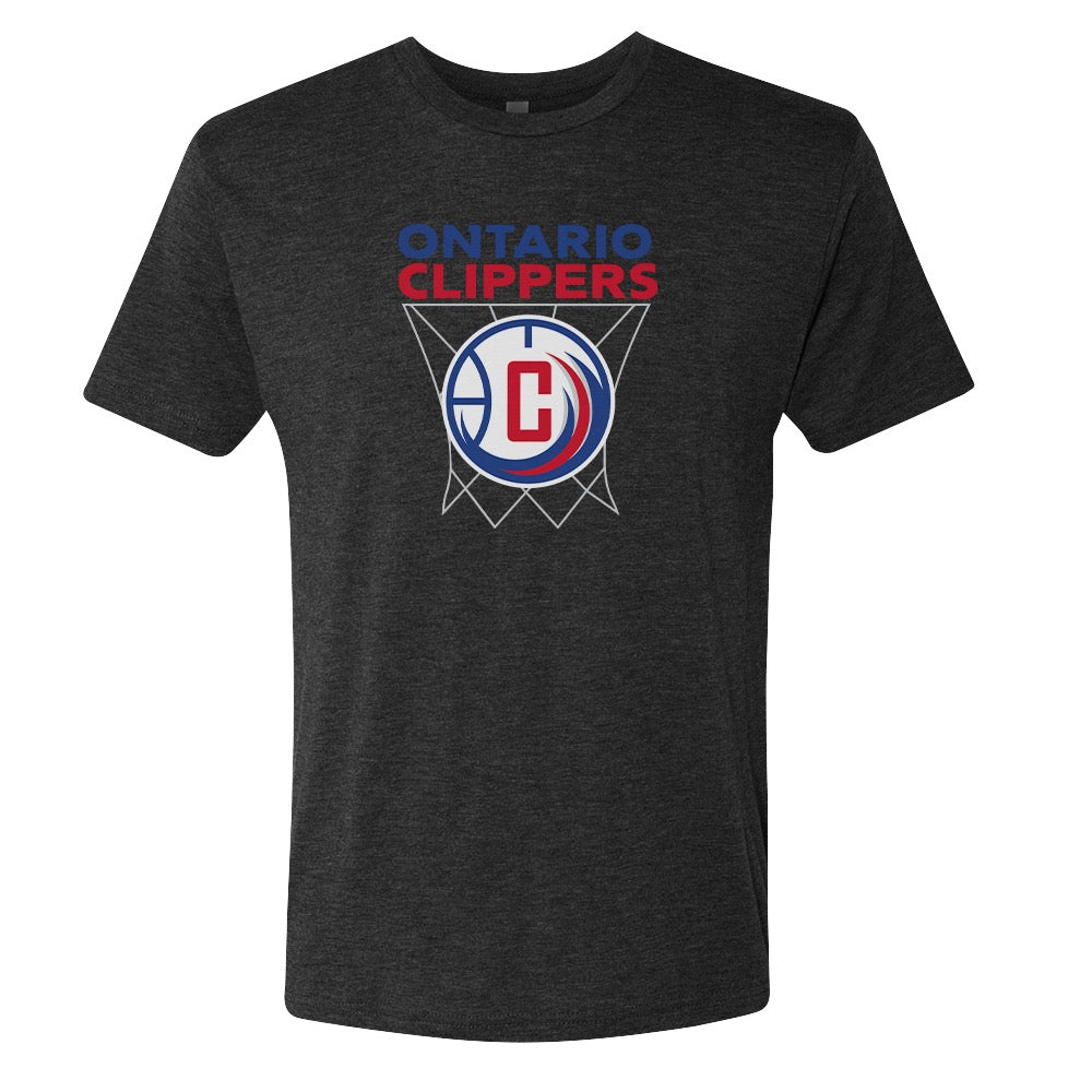 NBA G League Ontario Clippers Net Design Men's Tri-Blend T-Shirt-2