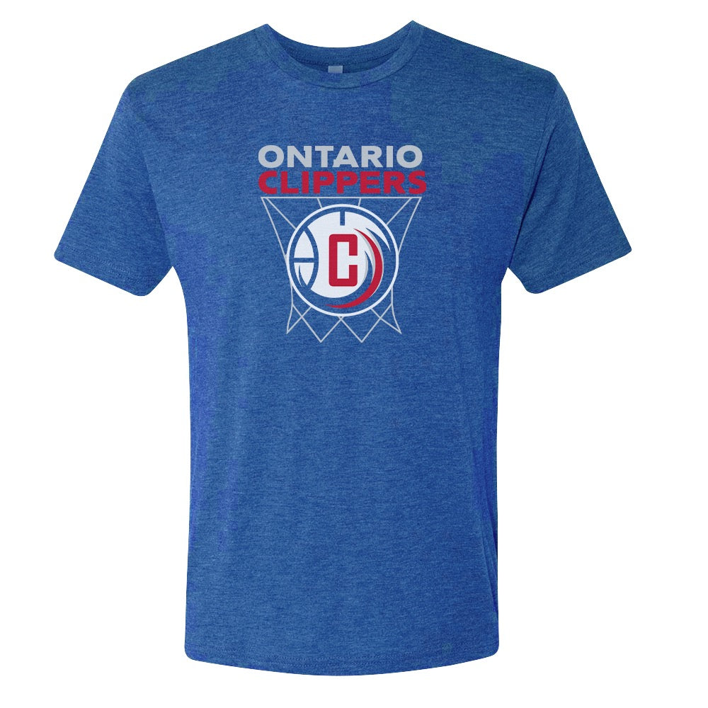 NBA G League Ontario Clippers Net Design Men's Tri-Blend T-Shirt-4