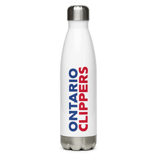 NBA G League Ontario Clippers Wordmark, Ball Logo Stainless Steel Water Bottle-0